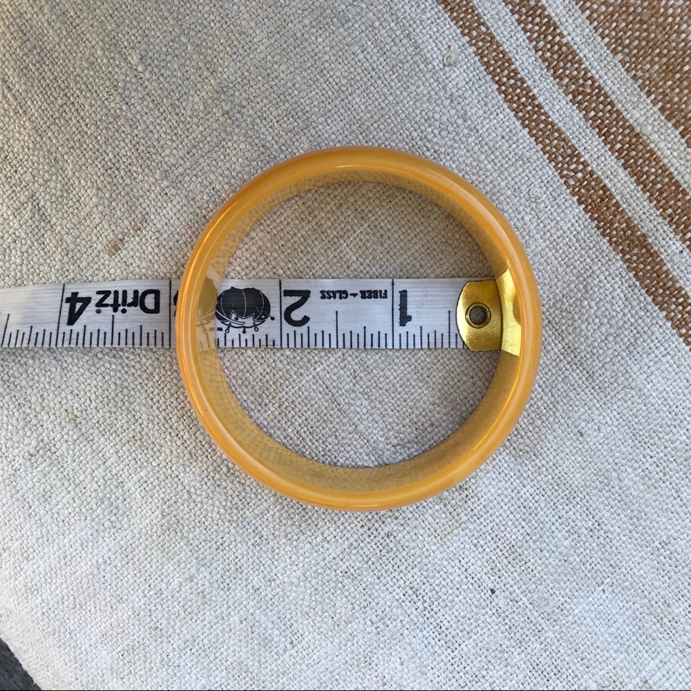 Authentic Bakelite Marbled Yellow Bangle - image 6